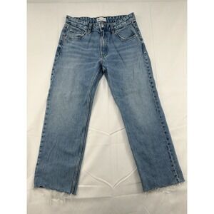 Woman's ZARA Ankle Jeans With Raw Hem Light Wash‎ Size 6
